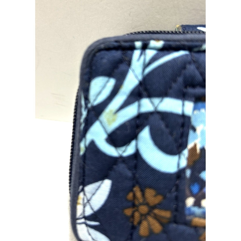 Vera Bradley Java Floral RFID Grab and Go Wristlet Blues Brown Quilted Cotton - Picture 5 of 6